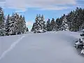 Vigiljoch im Winter nahe dem Kirchlein St.&nbsp;Vigil