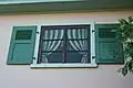 Aufgemaltes Fenster Villa Rose