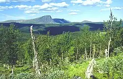 Typische, abgerundete Fjällberge im Vindelfjällen-Naturreservat, Schweden …