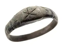 Ring mit Christogramm, Silber, 4. Jahrhundert FO: Jaminéstraat