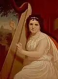 Porträt von Vinnie Ream an der Harfe, Öl auf Leinwand, 1876