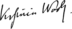 Signatur von Virginia Woolf