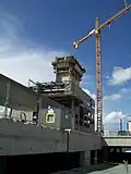 Der Turm während der Bauarbeiten im April 2012