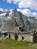 Brenvaflanke im (Montblanc-Massiv) von Süden