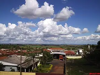 Blick auf Brodowski von der Landesstraße SP-334 aus.