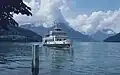 Motorschiff Rigi vor dem Anlegen in Vitznau