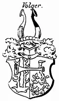 Wappen der Volger, 1890 variiert nach handschriftlichen Nachträgen zum Alten Siebmacher