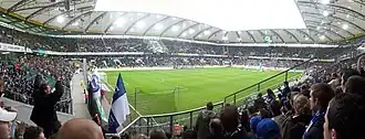 Blick aus dem Gästeblock der Volkswagen Arena der Volkswagen Arena