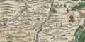 Ausschnitt aus dem Werk von Philipp Apian „Bairische Landtafeln“, Blatt 14; von 1568.