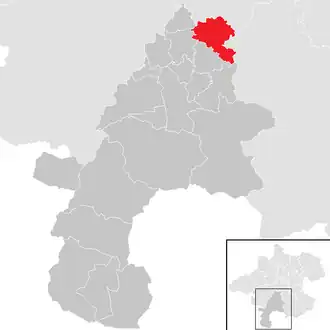 Lage der Gemeinde Vorchdorf im Bezirk Gmunden (anklickbare Karte)