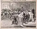 Im Senat, vorn rechts lümmeln zwei Pagen, 1868.