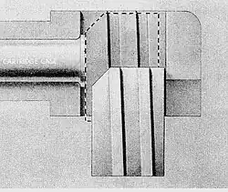 Keilverschluss eines 5-Zoll-Geschütz