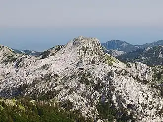 Der Vucji zub von der Bijela gora aus