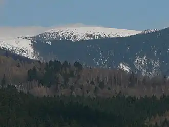 Blick auf die Hohe Heide von Süden von Sobotín/Zöptau