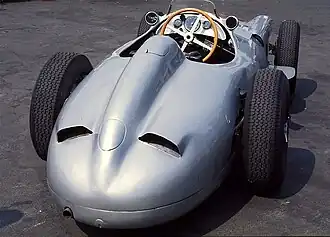 Heckansicht des Mercedes W 196 Monoposto