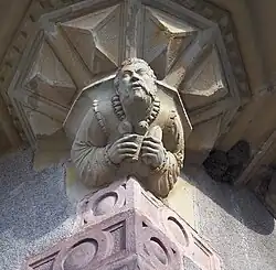 Ein Gaffkopf am Schloss Marksuhl (Thüringen, Renaissance)
