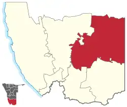 Karte Aroab in Namibia