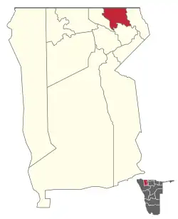 Karte Okalongo in Namibia