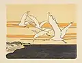 Jugendstil: Flächigkeit. Walter Leistikow: Kraniche, 1898.