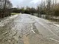 Überlaufender Überfall beim Weihnachts-hochwasser 2023