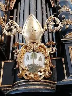 Wappen des Abtes Adalbert Heufler von Rasen und Hohenbühel