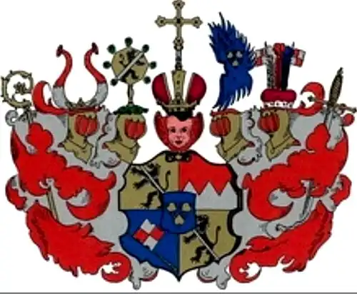 Wappen des „Fürstbischof von Bamberg“ (1672–1683) und „Fürstbischof von Würzburg“ (1674–1683), „Herzog zu Franken,“ „Peter Philipp von Dernbach gen. Graul“