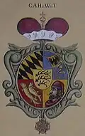 Darstellung des Wappens von Herzog Carl Alexander am Marbacher Stadttor