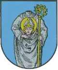 Alban von Mainz oder Alban von England in der Rechten sein abgeschlagenes Haupt haltend