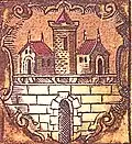 Version des Stadtwappens von 1603 in der Horitzschen Tafel der Bamberger Lehensvasallen – in dieser Version bis mindestens 1690 geführt