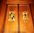 Intarsien: Wappen von Bayreuth und von Bamberg