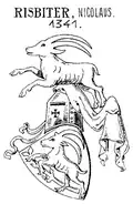 Siegel des Nicolaus Risbiter von 1341 in Siebmachers Wappenbuch