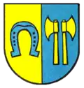 Ortswappen von Schozach mit Wappenmotiv der Sturmfeder