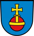 Ubstadt – In Blau ein roter Reichsapfel mit goldenem Beschlag und goldenem Kreuz