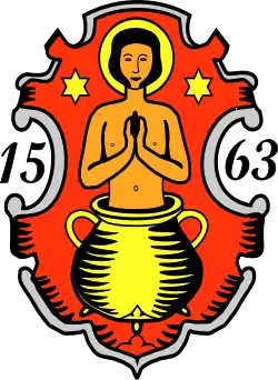 der aus einem Kessel herausragende Vitus (Veitshöchheim&nbsp;DE)