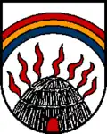 Oberschlierbach&nbsp;AT mit Kohlenmeiler und Regenbogen