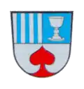 in einem Lindenblatt ausgezogener Schildfuß im Wappen von Weng (Isar)
