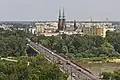 Blick auf die Trasa W-Z vom Schlossplatz in Richtung des Stadtteils Praga