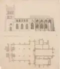 St Mary’s Church, Aufriss und Grundriss vor dem Stadtbrand (1694/95)