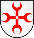 mit Halbmonden besetztes Kreuz