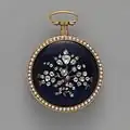 Schmuckuhr, Gold, Email, Perlen, Diamanten, Opal, Anfang 19. Jh. Sammlung, Metropolitain Museum of Art.
