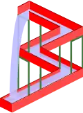 29a. Unmögliches Objekt. Wasserfall als Perpetuum Mobile (nach M. C. Escher).