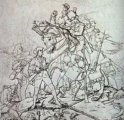 Skizze des Waxhaw Massacre