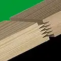 Horizontal-Zinkung, Wechselschulterprofil mit Randzinken