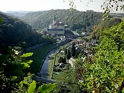 Blick vom Belvedere Weesenstein zum Schloss