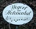 Beschilderung vom Wegerl im Helenental