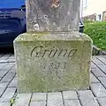 Wegweisersäule Grüna, Detail