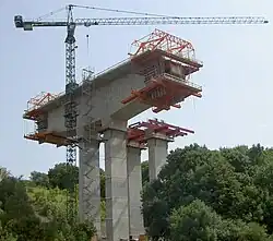 Weidatalbrücke im Freivorbau