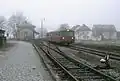 Schienenbus BR&nbsp;798 (VT&nbsp;98) mit Steuerwagen in Weidenberg, 1987