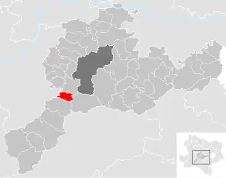 Lage der Gemeinde Weinburg (Niederösterreich) im Bezirk St. Pölten (anklickbare Karte)