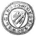 Siegel des Deneken Welcin, Knappe 1379